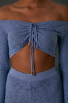 LONDON TOP FARED - DENIM